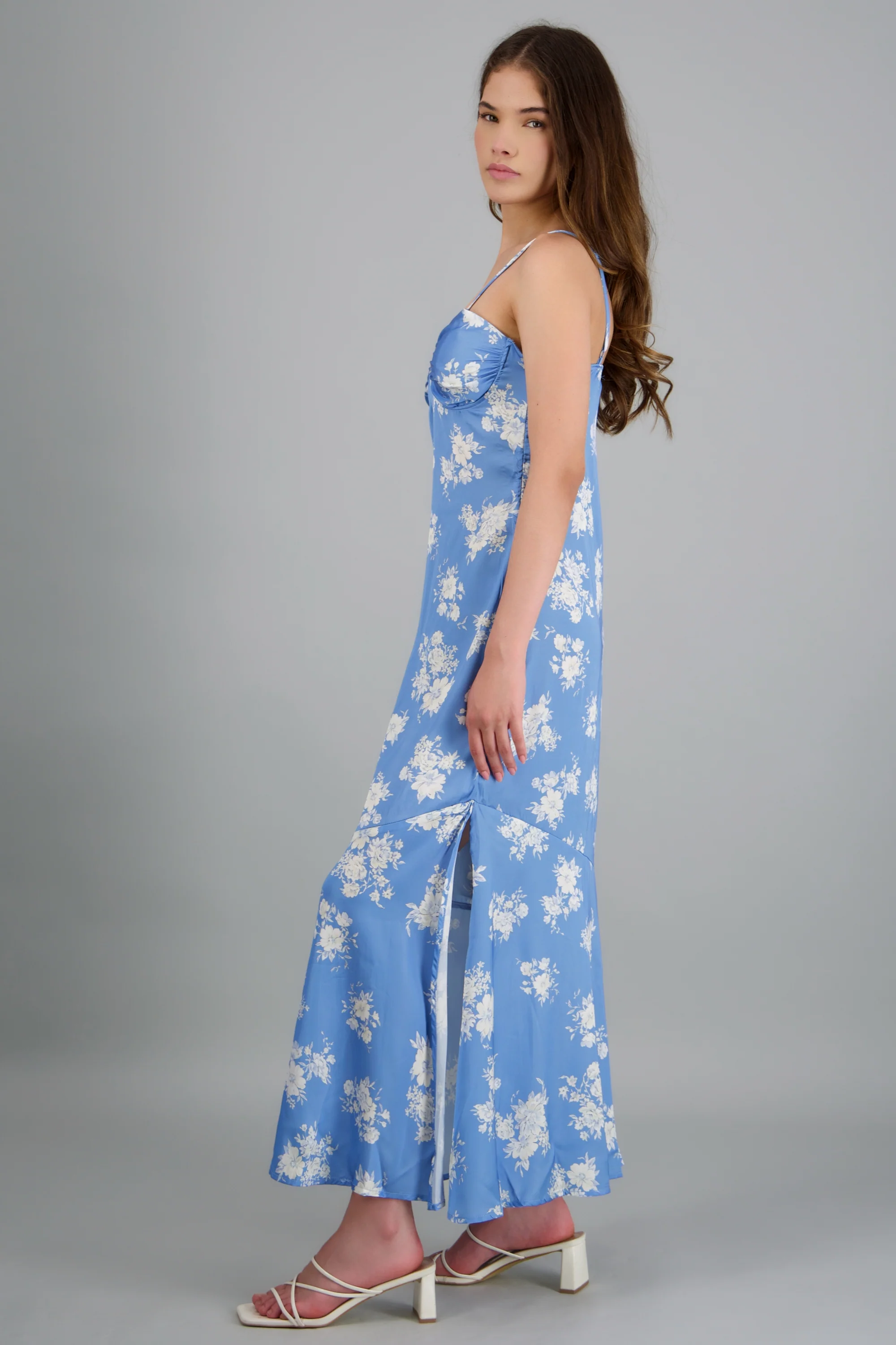 Vestido satin flores - Image 3
