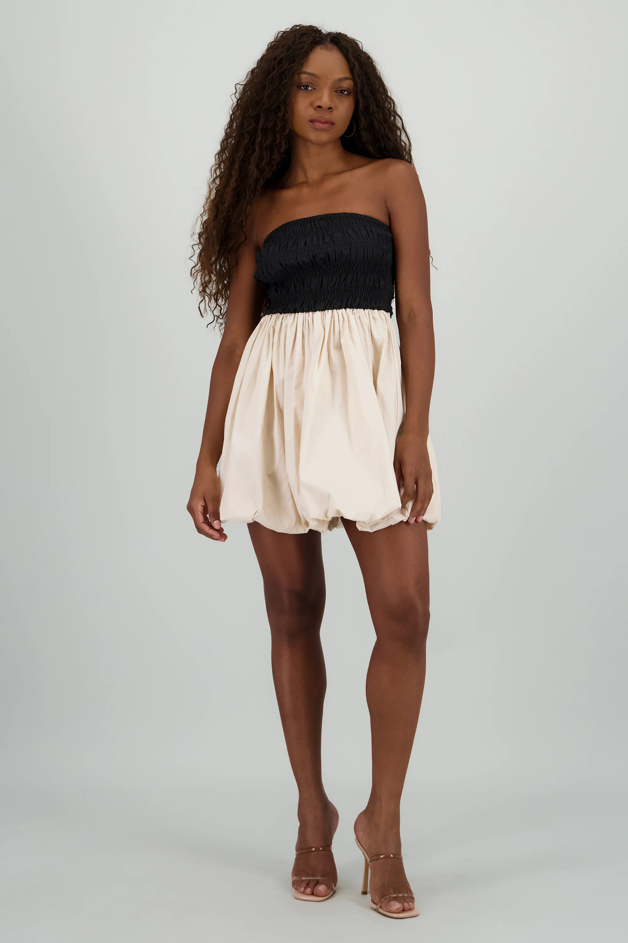 Vestido strapless buble contraste - Image 2