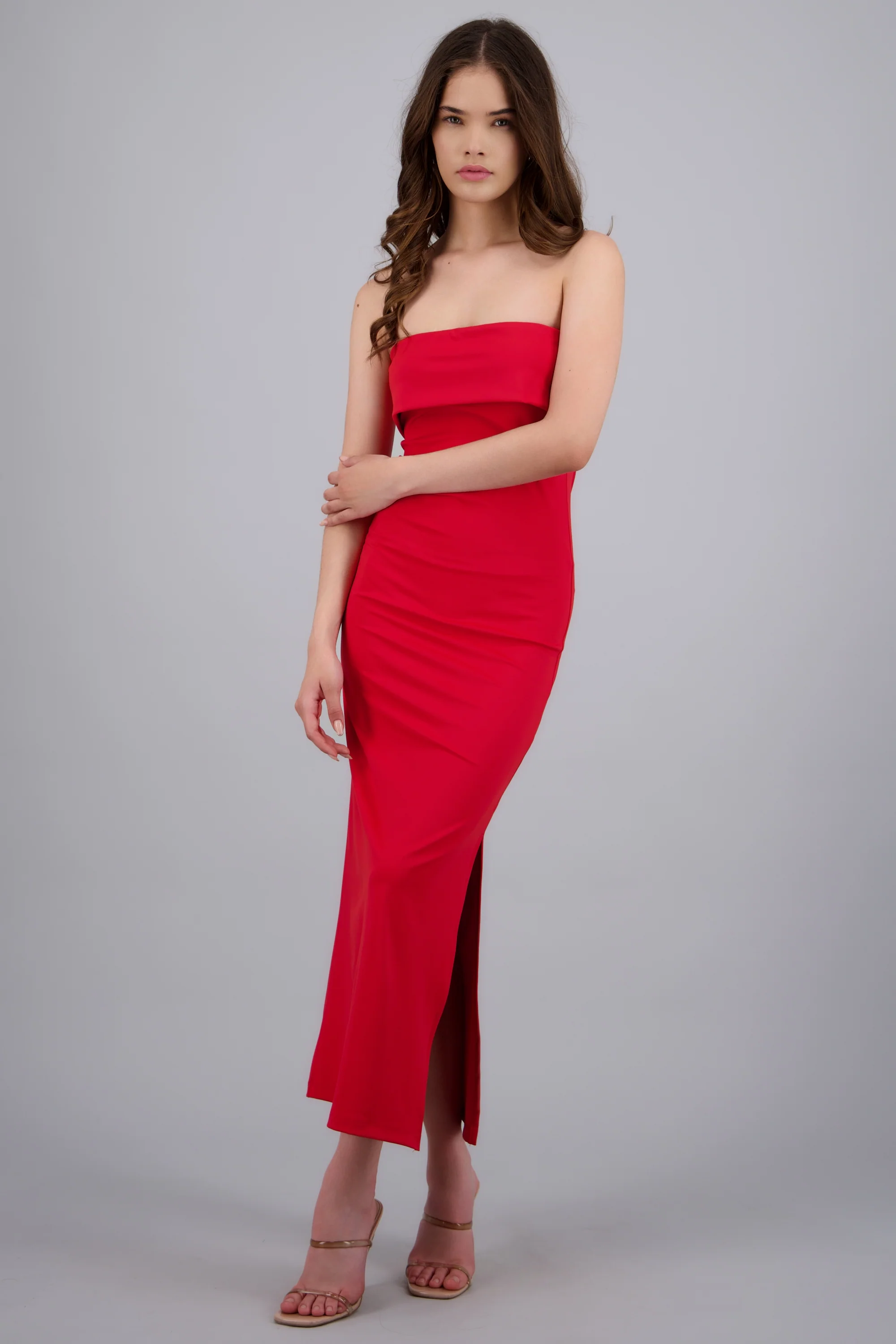 Vestido strapless detalle doblado - Image 2