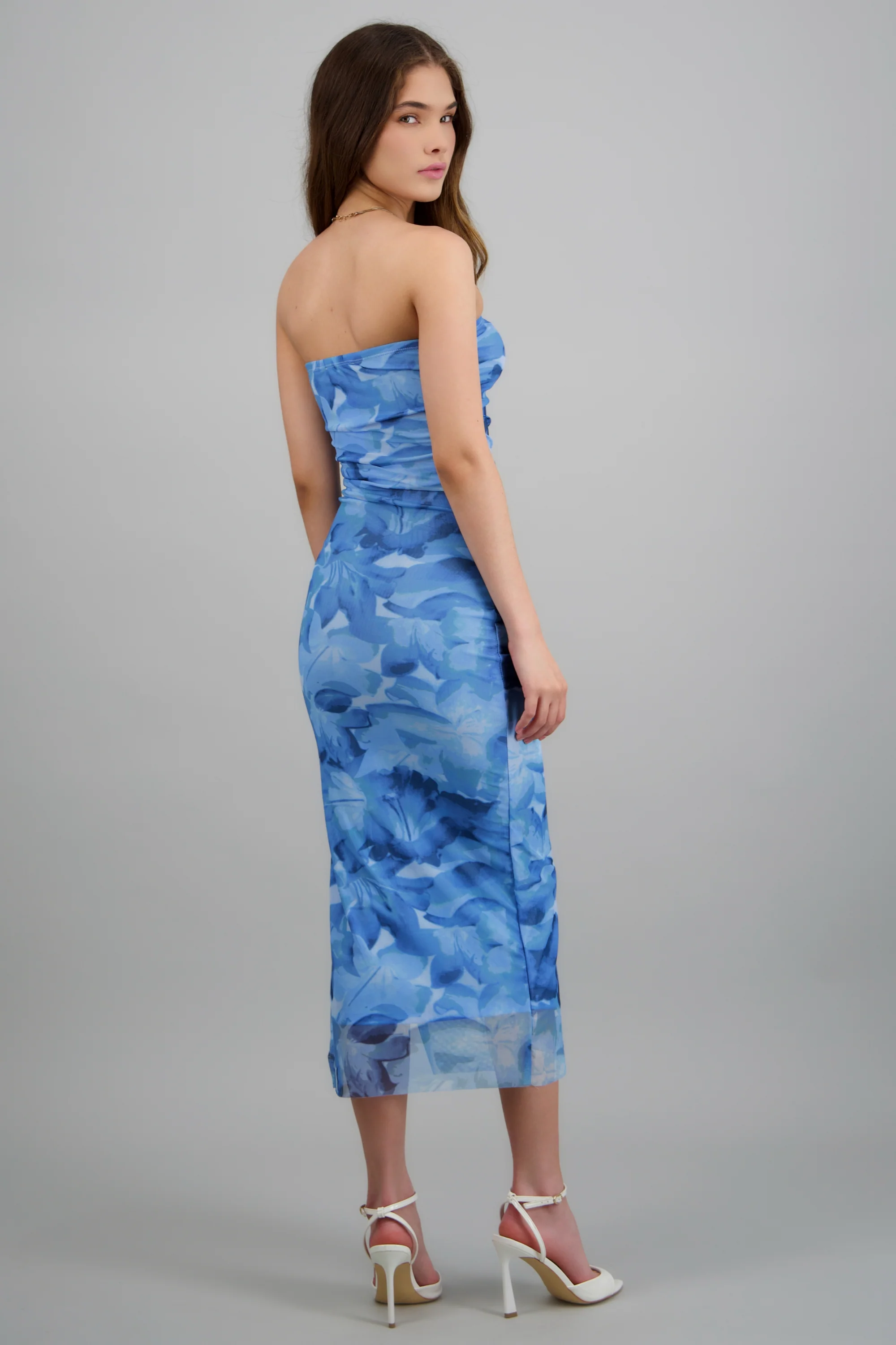 Vestido strapless estampado - Image 4