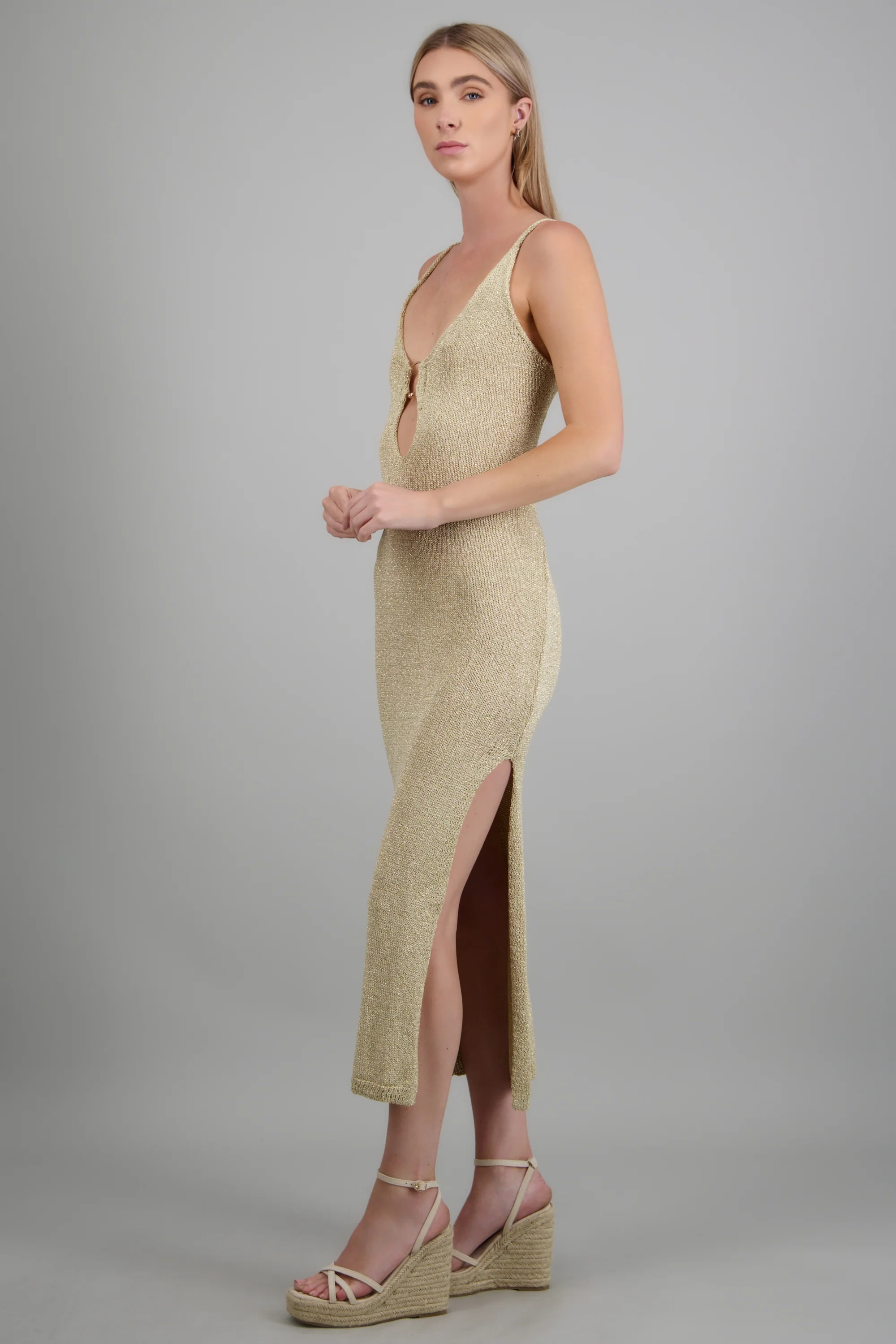 Vestido tejido lurex detalle argolla - Image 2