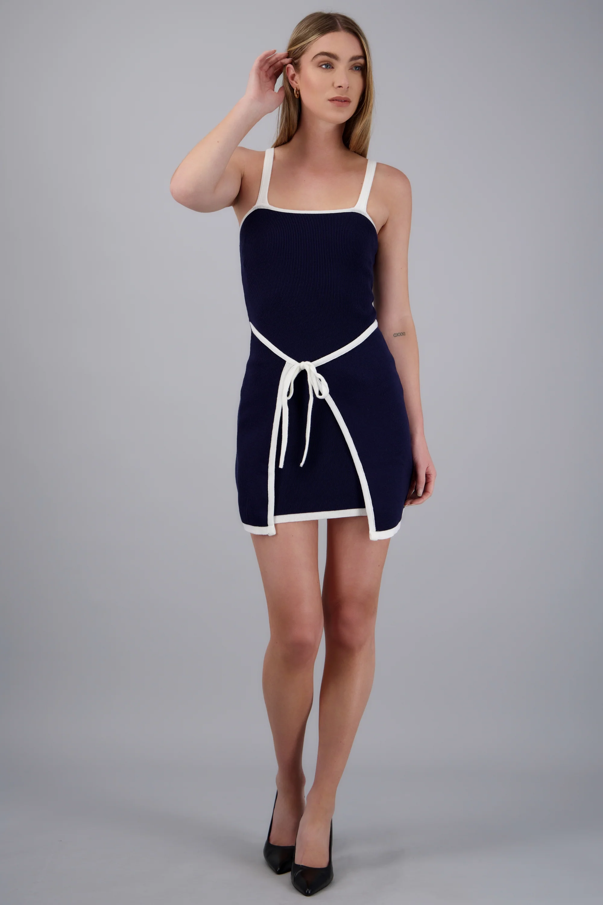 Vestido tirantes contraste detalle laso - Image 2