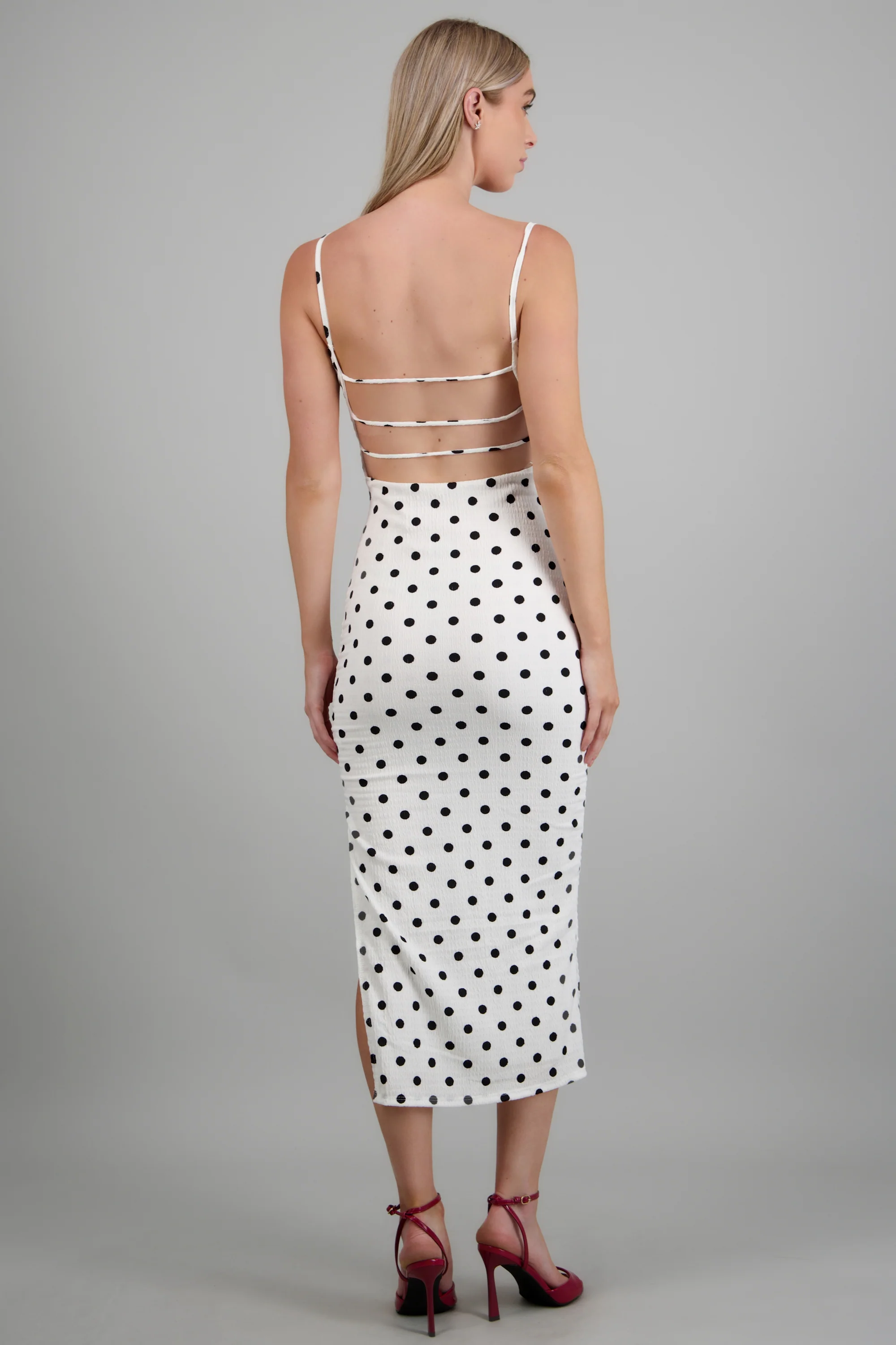Vestido tirantes polka dots - Image 4